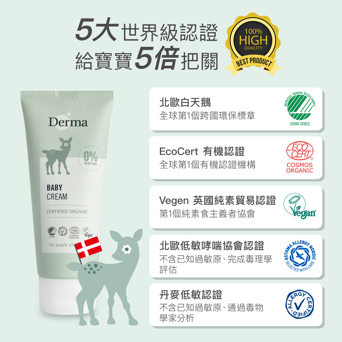 Derma Baby cream 寶寶有機滋潤護膚霜  100ml