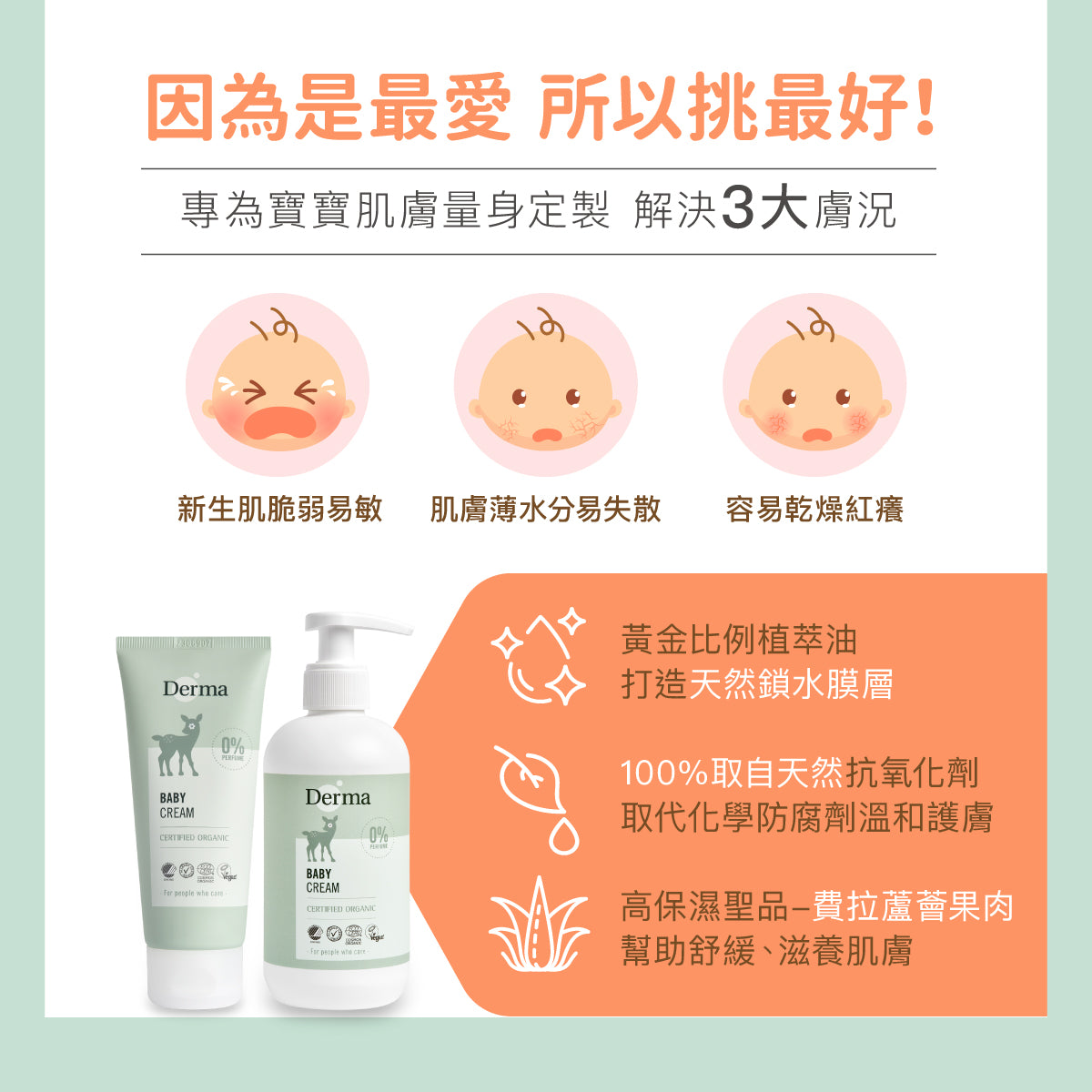 Derma Baby cream 寶寶有機滋潤護膚霜  100ml